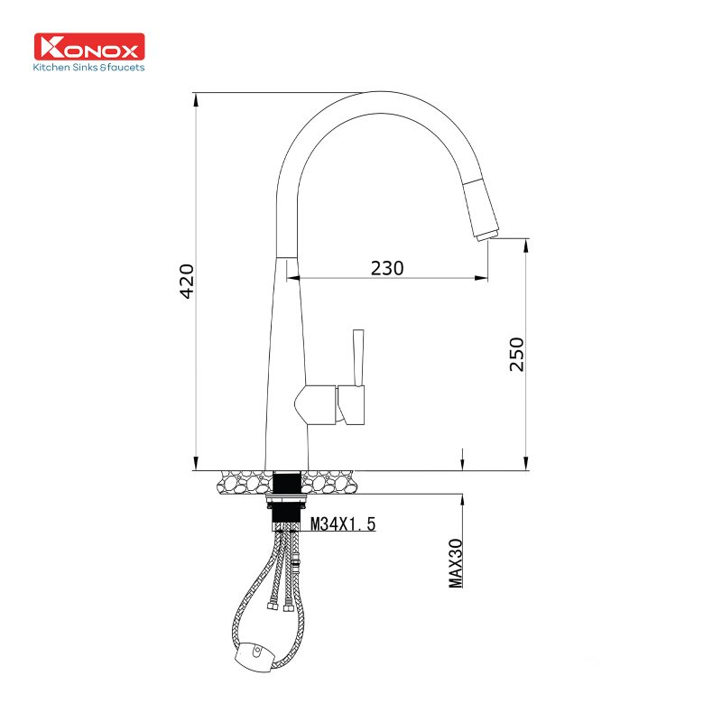 Vòi rửa bát Konox KN1901N
