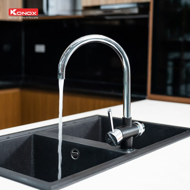 Vòi rửa bát Konox RO Trim-Water Black