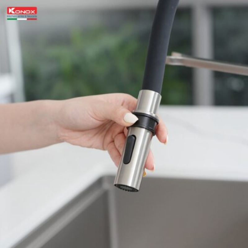 Vòi rửa bát Konox Tema Nickel