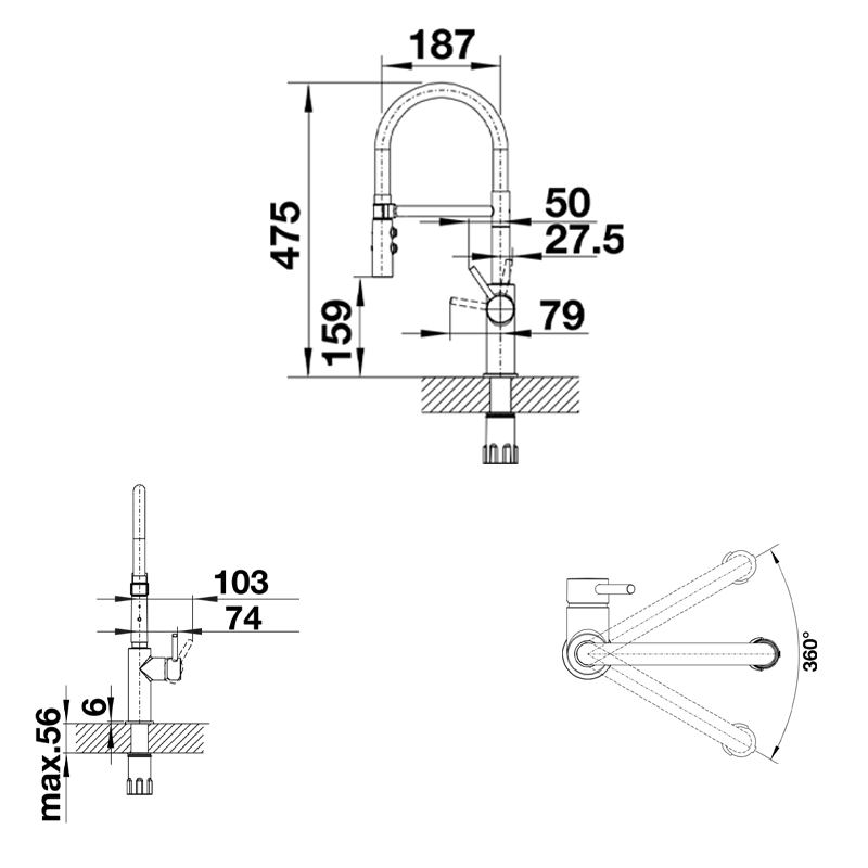 Vòi rửa chén Blanco CATRIS-S Flexo 525793