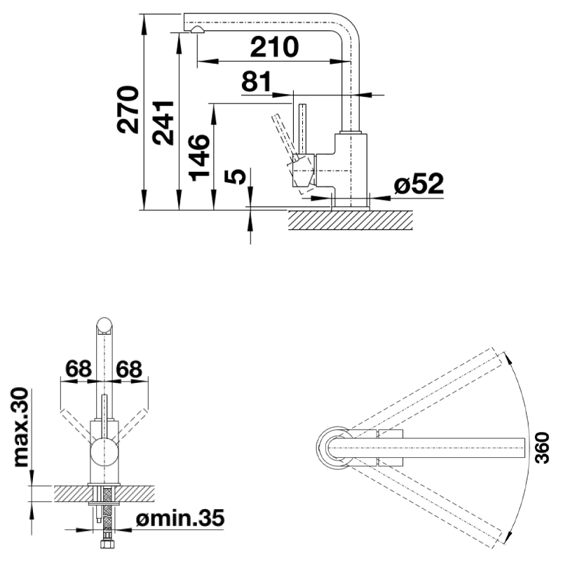 Vòi rửa chén Blanco MILA 519414