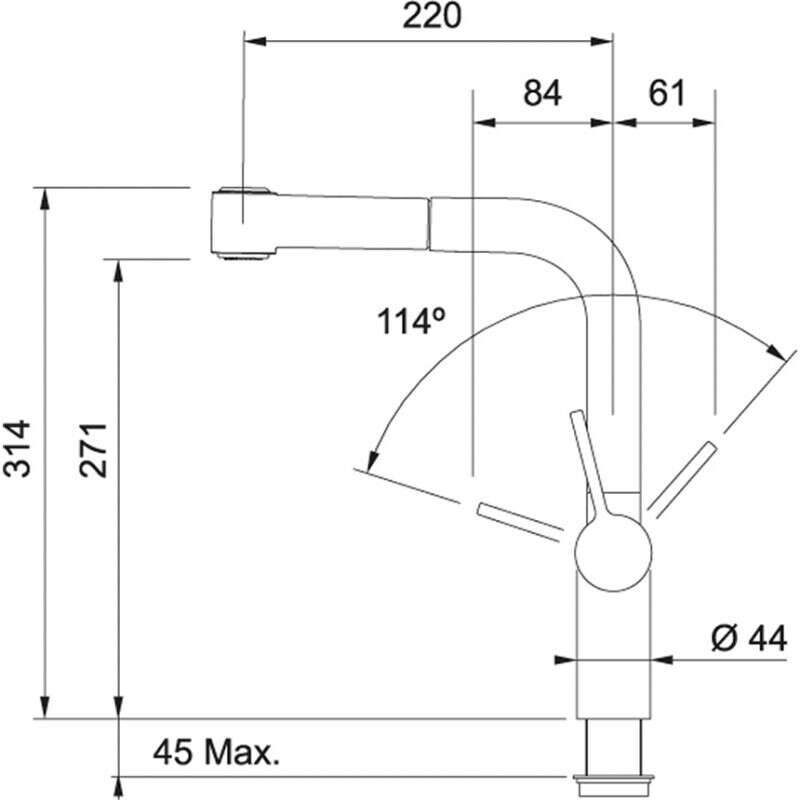 Vòi rửa chén Franke FS SL SP STEEL 115.0370.589
