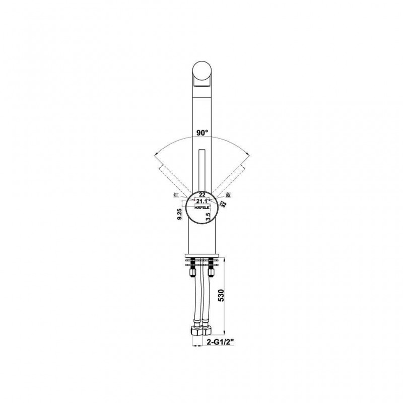Vòi rửa chén Hafele HT21-GH1P250 577.55.590