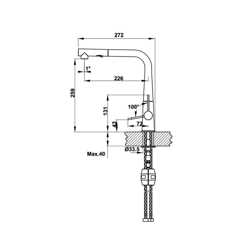Vòi rửa chén Hafele HYDROS HT-C295 570.82.200