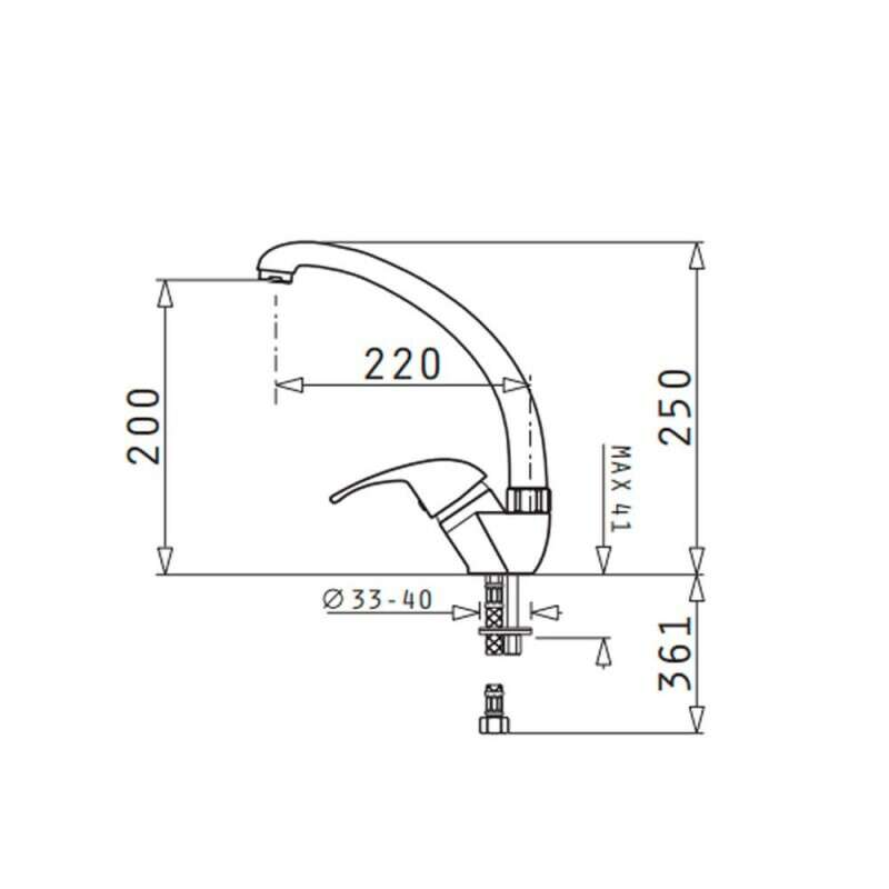 Vòi rửa chén Pyramis 096701001 Sereno Chrome