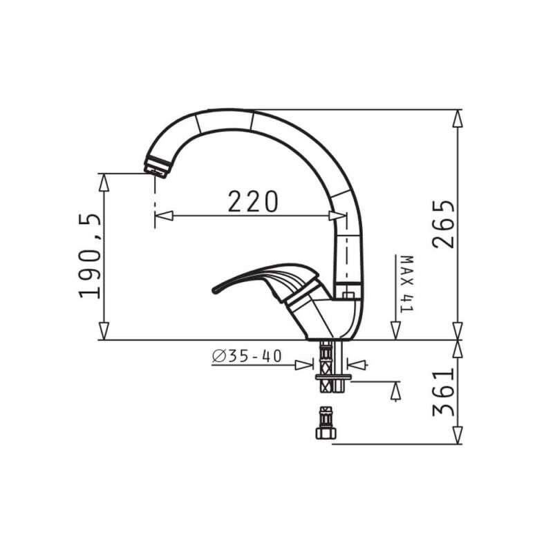 Vòi rửa chén Pyramis Mezzo Chrome 095181001