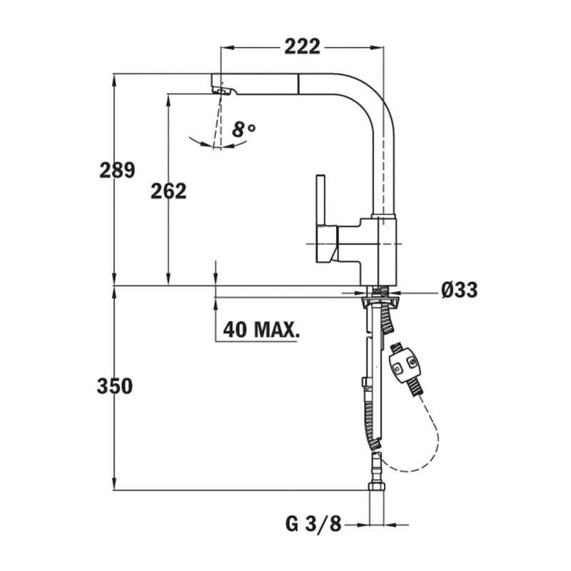 Vòi rửa chén Teka ARK 938 TG 23938120CN