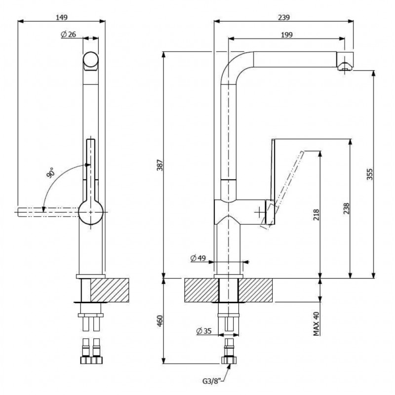Vòi rửa FURST F400552CR