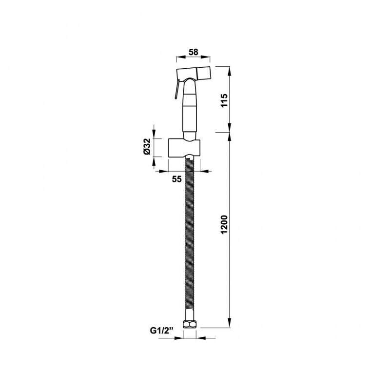 Vòi xịt vệ sinh có giá đỡ và dây sen 120 cm Hafele 485.95.032