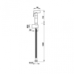 Vòi xịt vệ sinh có giá đỡ và dây sen 120 cm Hafele 589.25.991