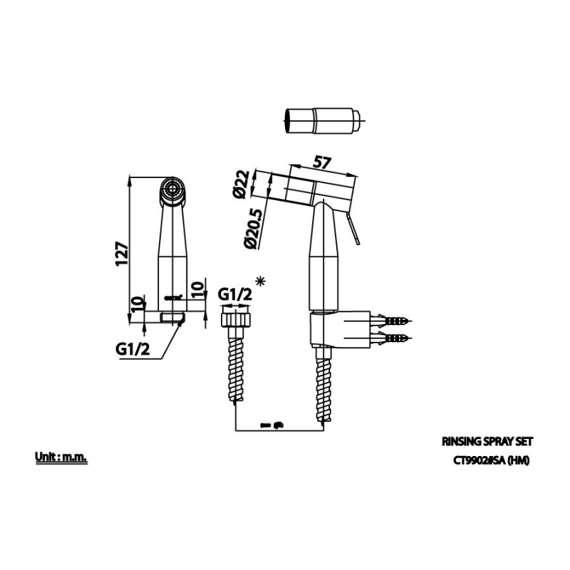 Vòi xịt vệ sinh Cotto CT9902-SA(HM)