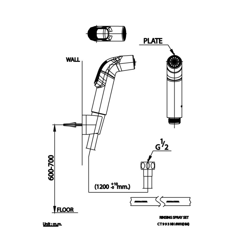 Vòi xịt vệ sinh Cotto CT993NH-WH(HM)