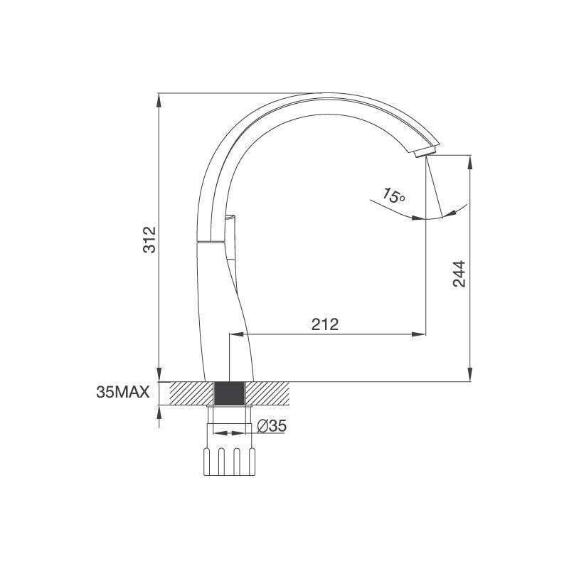 Vòi Malloca đồng thau mạ Chrome K202C