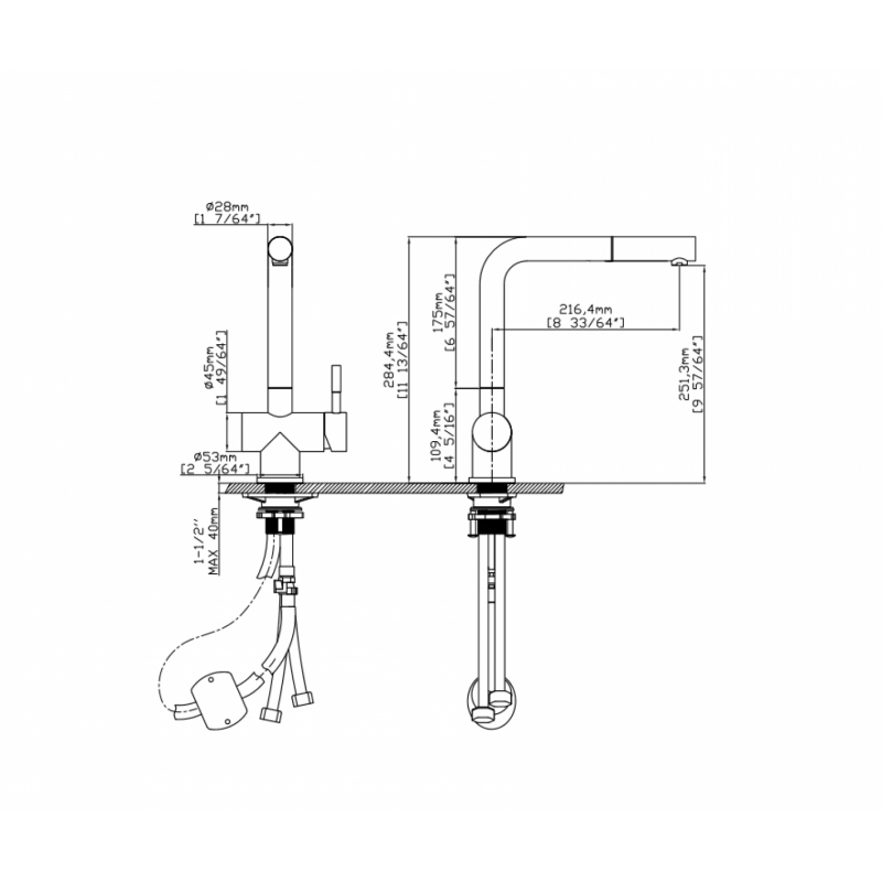 Vòi rửa chén Maadela MDF-135C