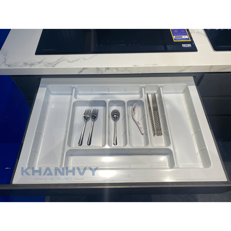 Khay chia thìa nĩa chất liệu nhựa cao cấp Eurogold ETW800 Màu trắng