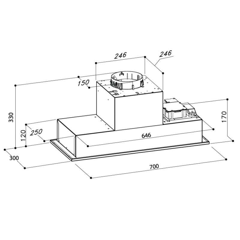 Máy hút mùi âm tủ Dudoff Peak S70