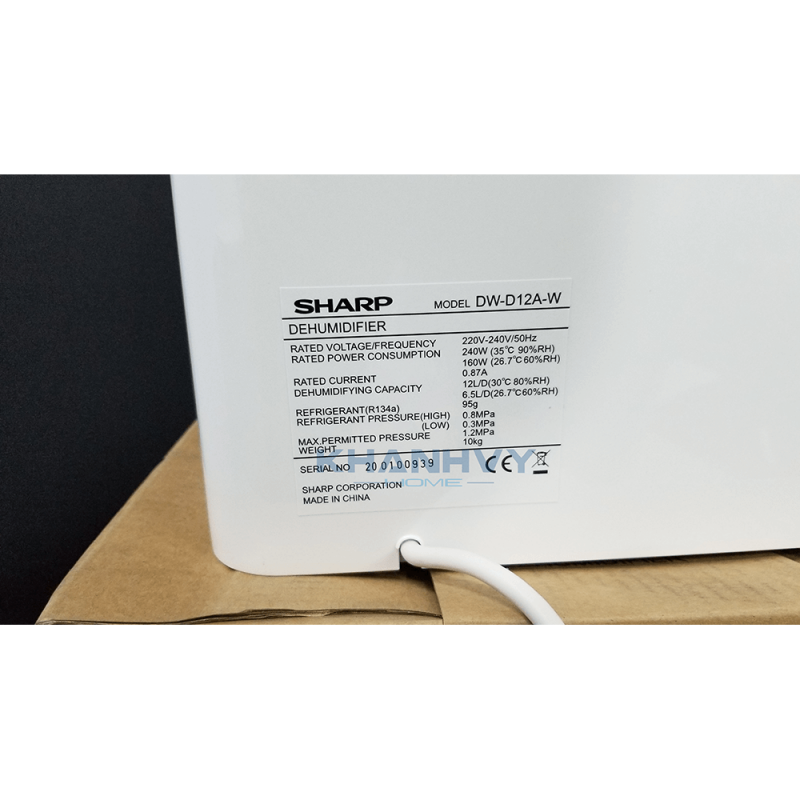 Máy ion và hút ẩm Sharp DW-D12A-W