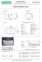 Bồn tắm Mowoen MW8266F-170.MS đặt sàn massage 1.7m
