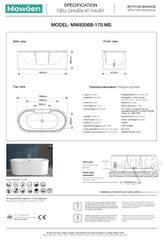 Bồn Tắm Massage Acrylic Mowoen MW8306B-170.MS