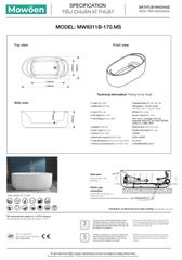 Bồn Tắm Massage Acrylic Mowoen MW8311B-170.MS
