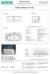 Bồn Tắm Massage Acrylic Mowoen MW8215B-170.MS
