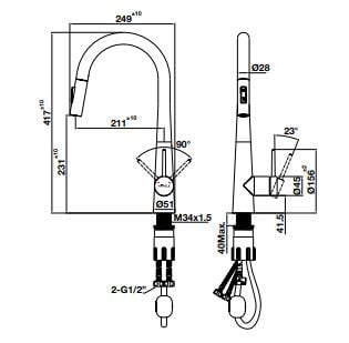 Vòi Rửa Hafele HT24-SH1P417 570.85.041