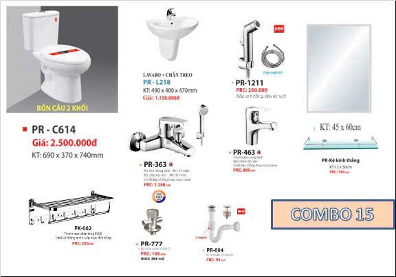 Combo thiết bị vệ sinh Proxia 15