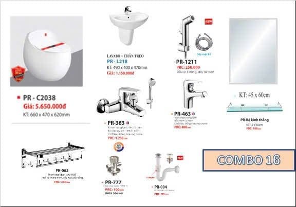 Combo thiết bị vệ sinh Proxia 16