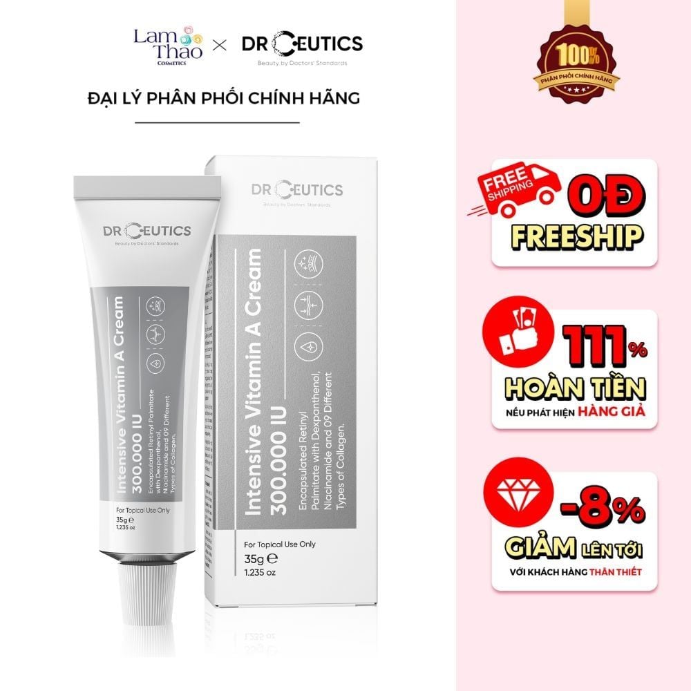 Kem Dưỡng Duy Trì Độ Ẩm Hỗ Trợ Trẻ Hóa Và Căng Mịn Da DrCeutics Intensive Vitamin A Cream 300.000 IU