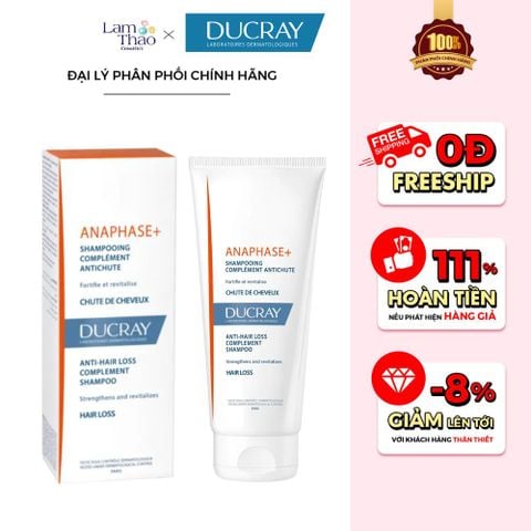  [MUA 1 SP DUCRAY FULLSIZE TẶNG 01 KEM DƯỠNG AVENE 7ML] Dầu Gội Hỗ Trợ Ngăn Rụng Tóc Ducray Anaphase+ Anti-Hair Loss Complement Shampoo 