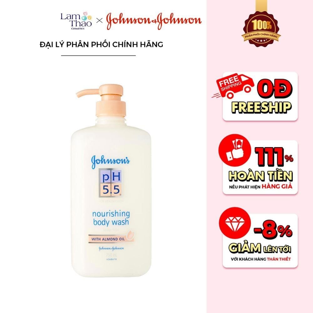 Sữa Tắm Chiết Xuất Hạnh Nhân Johnson's Adult  pH 5.5 Nourishing Body Wash With Almond Oil