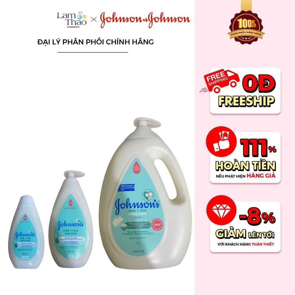 Sữa Tắm Chứa Sữa Và Gạo Johnson's Baby Milk + Rice Bath