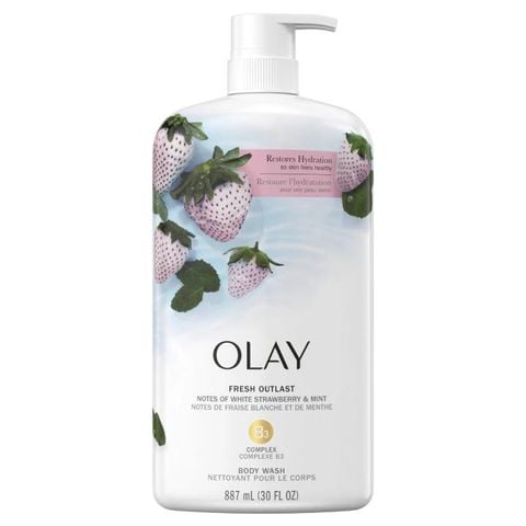  Sữa Tắm Hương Dâu & Bạc Hà Olay Fresh Outlast White Strawberry & Mint Body Wash 