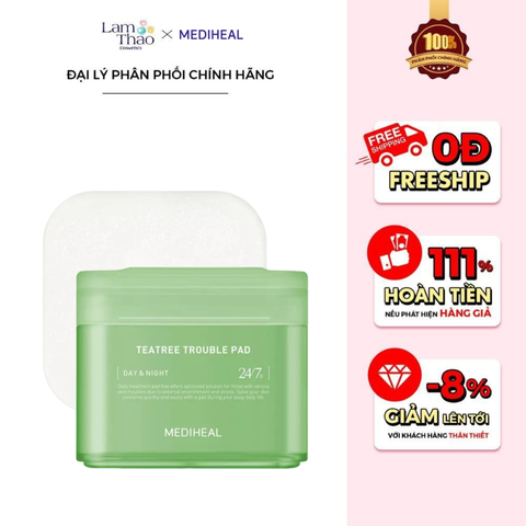  Toner Pad Hỗ Trợ Làm Dịu Da Mụn Mediheal Teatree Trouble Pad 