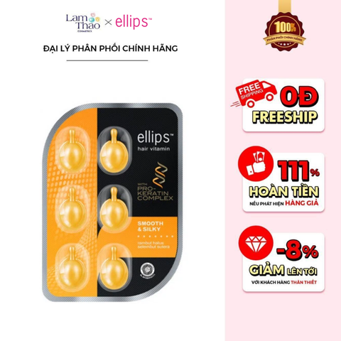  Serum Dưỡng Tóc ProK Ống Mượt Ellips Hair Vitamin Smooth & Silky 