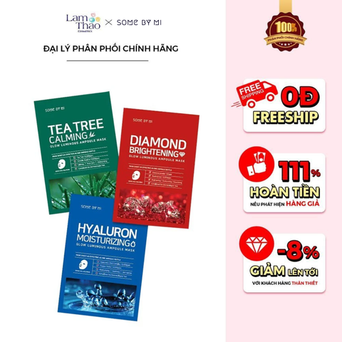 [KHÔNG ÁP DỤNG HẠNG THÀNH VIÊN - COMBO 10 MIẾNG 99K] Mặt Nạ Làm Sáng Da Some By Mi Glow Luminous Ampoule Mask 