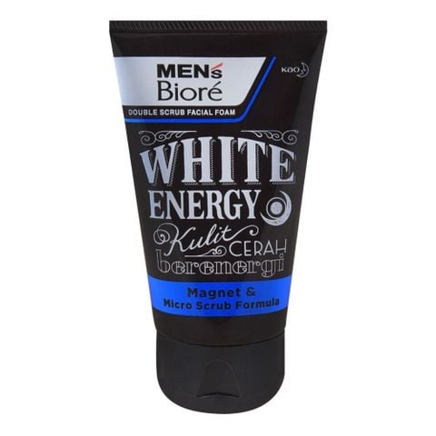  Sữa Rửa Mặt Cho Nam Hạt Tác Động Kép Sáng Da Bioré White Energy Double Scrub Facial Foam 