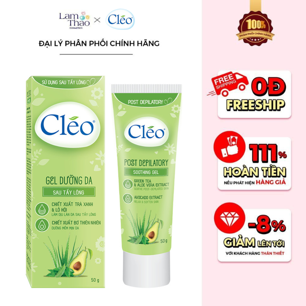 Gel Dưỡng Da Sau Tẩy Lông Hỗ Trợ Dưỡng Ẩm Và Dịu Da Cleo Post Depilatory Soothing Gel