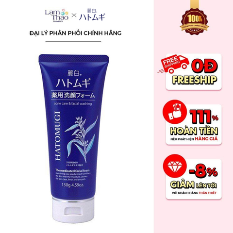  Sữa Rửa Mặt Ngăn Ngừa Mụn Hatomugi Acne Care & Facial Washing 