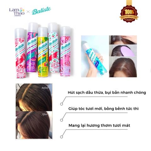  Dầu Gội Khô Batiste Instant Hair Refresh Dry Bamboo 