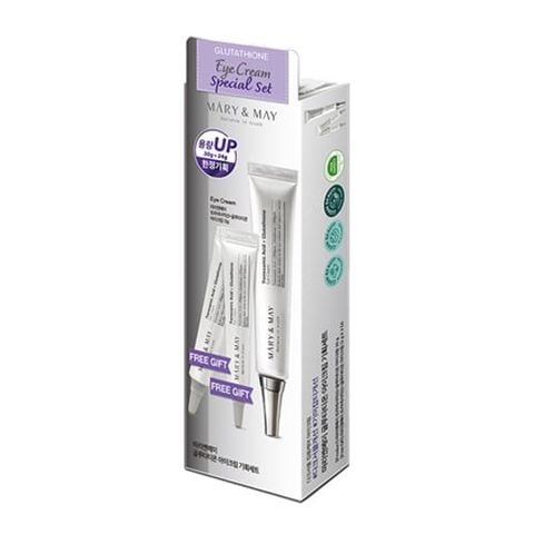  [ Set Special Gift ] Kem Mắt Cải Thiện Quầng Thăm Mắt Hiệu Quả Mary&May Tranexamic Acid + Glutathione Eye Cream 30g + 12g x 2 Tuýp 
