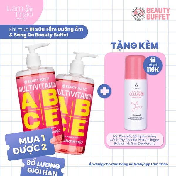 [MUA 1 TẶNG 1] Sữa Tắm Dưỡng Ẩm & Sáng Da Beauty Buffet Multivitamin Body Bright Shower Serum