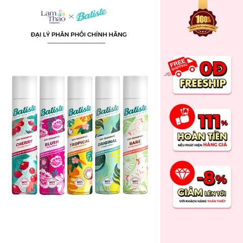  Dầu Gội Khô Batiste Instant Hair Refresh Dry Bamboo 