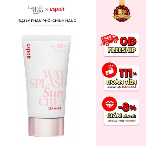  Kem Chống Nắng Dưỡng Ẩm Espoir Ceramide Water Splash Sun Cream SPF50+ PA++++ (Mẫu Mới) 