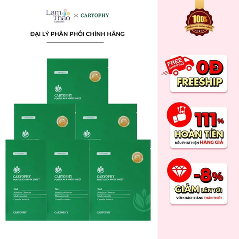  Mặt Nạ Dưỡng Da Làm Mờ Thâm Giảm Mụn Caryophy Portulaca Mask Sheet 