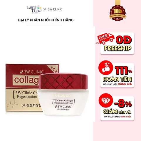  Kem Dưỡng Da Ngăn Ngừa Lão Hóa 3W Clinic Collagen Regeneration Cream 