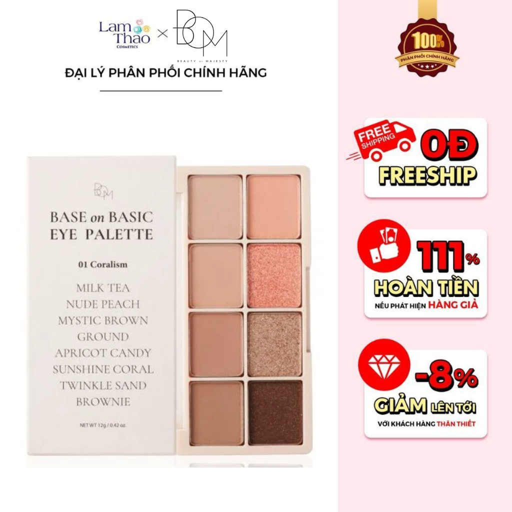 Phấn Mắt 8 Ô BOM Base On Basic Eye Palette