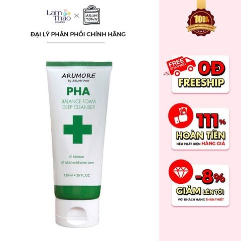  Sữa Rửa Mặt Arumore PHA Balance Foam Deep Cleanser 