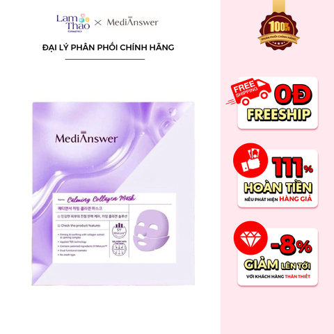  Mặt Nạ Thạch Hỗ Trợ Phục Hồi Chống Lão Hoá MediAnswer Calming Collagen Mask 