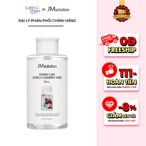  Nước Tẩy Trang Chiết Xuất Rau Má Cho Da Dầu Mụn JM Solution Derma Care Centella Cleansing Water Clear 